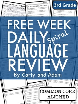 Preview of FREE 3rd Grade Daily Language Review: Week 1