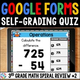 FREE 3rd Grade Digital Math Spiral Review Assessments #2 -