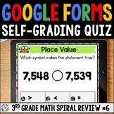 FREE 3rd Grade Digital Math Spiral Review Assessments #6 -