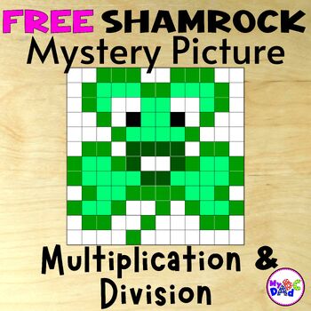 Preview of FREE St. Patrick's Day Shamrock Multiplication and Division Mystery Picture