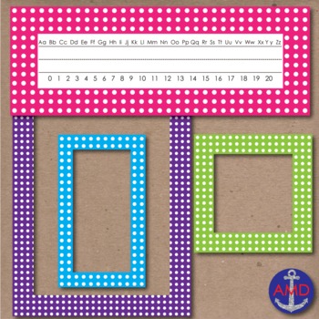 Preview of 40 Polka Dot Borders, Labels & Name Tags