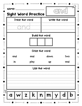 FREE 40 Sight Words Tracing & Writing by Floyd E Adams | TPT