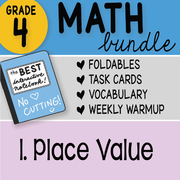 Preview of Math Doodle - FREE! 4th Grade Place Value Interactive Notebook Bundle 1