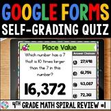 FREE 4th Grade Digital Math Spiral Review Assessments #1 -