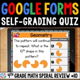 FREE 4th Grade Digital Math Spiral Review Assessments #10 