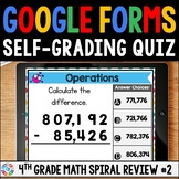 FREE 4th Grade Digital Math Spiral Review Assessments #2 -