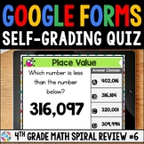 FREE 4th Grade Digital Math Spiral Review Assessments #6 -