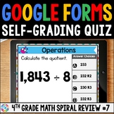 FREE 4th Grade Digital Math Spiral Review Assessments #7 -
