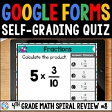 FREE 4th Grade Digital Math Spiral Review Assessments #8 -