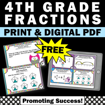 Preview of FREE Adding and Subtracting Fractions with Like Denominators Equivalent Game