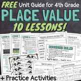 FREE 4th Grade Place Value 10 Lessons Unit Guide with Work