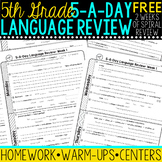 5th Grade Daily Language Spiral Review - 2 Weeks FREE