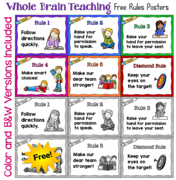 Whole Brain Teaching Classroom Rules Posters Free By Laura Candler