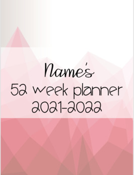 FREE!!! 52 Week Calendar with 4 classes/planning periods  TPT