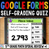 FREE 5th Grade Digital Math Spiral Review Assessments #1 -