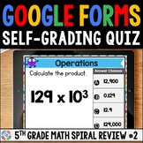 FREE 5th Grade Digital Math Spiral Review Assessments #2 -