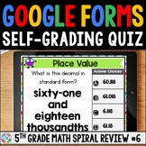 FREE 5th Grade Digital Math Spiral Review Assessments #6 -