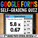 FREE 5th Grade Digital Math Spiral Review Assessments #7 -