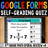 FREE 5th Grade Digital Math Spiral Review Assessments #8 -