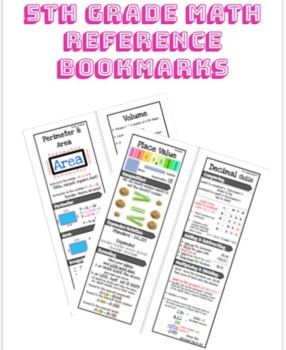 Preview of FREE 5th Grade Fractions Reference Sheet BOOKMARK!