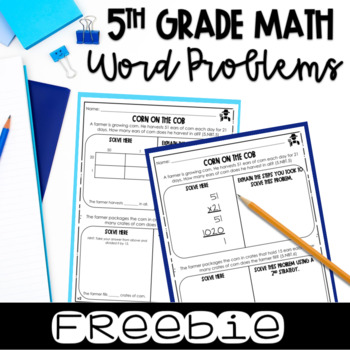 Preview of FREE 5th Grade Math Centers | 5th Grade Math Word Problems