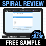 FREE 5th Grade Math Spiral Review Google Forms for Google 