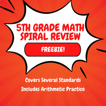 Preview of FREE 5th Grade Math Spiral Review - Morning Work or Homework