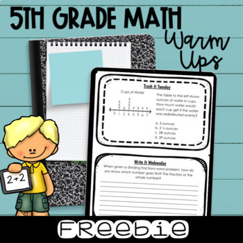 Preview of FREE 5th Grade Math Warm Ups - Freebie