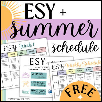 Preview of FREE 6 Week Outline for ESY Summer | Community Based Life & Job Skills