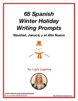 Preview of FREE 65 Spanish Winter Holiday Writing Prompts