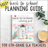FREE 6th Grade ELA Back to School Planning Guide - First D