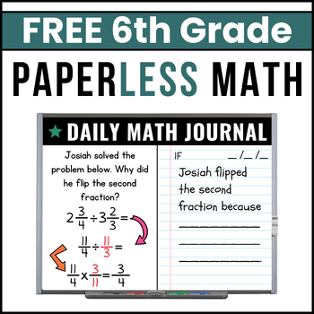 Preview of FREE 6th Grade Math Journal Prompts - 6th Grade Math Review - Math Warm Up