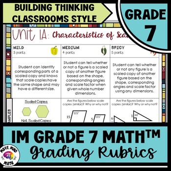 Preview of FREE 7th Grade Illustrative Math Full Year Grading Rubrics | BTC Style