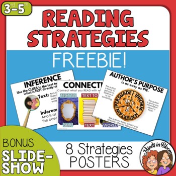 Preview of FREE Reading Comprehension Strategies Posters - Essential Skills for ELA