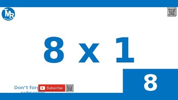 Preview of FREE 8 Times Tables Flash Cards - Digital