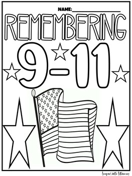 FREE! 9-11 SEPTEMBER 11 I WILL NEVER FORGET COLORING NO PREP! MORNING WORK