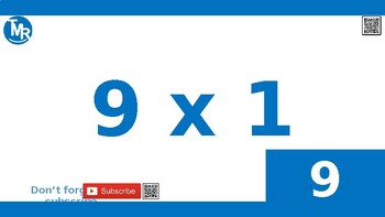 Preview of FREE 9 Times Tables Flash Cards - Digital