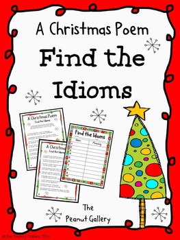 Preview of FREE- A Christmas Poem (Find the Idioms)