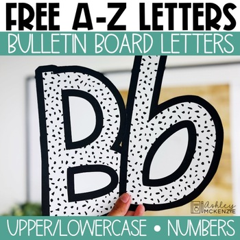 Preview of FREE A-Z Bulletin Board Letters, Punctuation, and Numbers Included