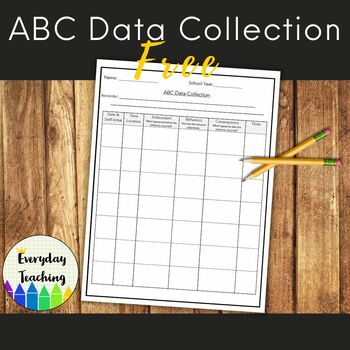 Preview of FREE ABC Data Collection Sheet Editable