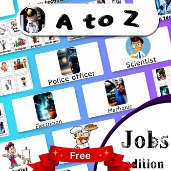 Preview of FREE ABC Flashcard AI Jobs Edition • Preschool materials • Printables • ESL