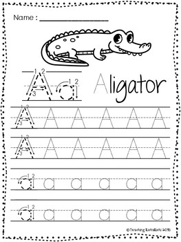 tracing letters a z worksheets