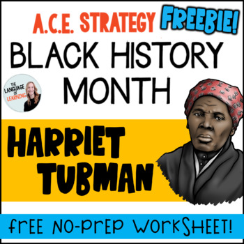 Preview of FREE ACE Strategy Practice - HARRIET TUBMAN Reading Passage Black History Month