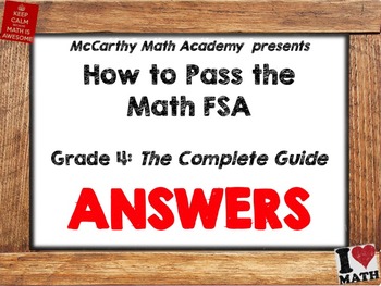 Preview of FREE ANSWER KEY!! How to Pass the Math FSA - Grade 4 - The COMPLETE Guide