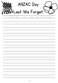 Preview of FREE - ANZAC Day Handwriting Activity