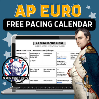 Preview of FREE: AP® European History Guide -  AP Euro Pacing Calendar