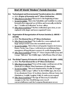 Preview of FREE AP World History "Modern" Periodization Overview & Review Handout