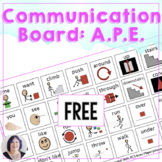 FREE Core Word Based APE Sensory or Motor Lab Picture Comm