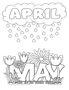 FREE - APRIL Coloring Sheets by Kim and Sam Fawks | TPT