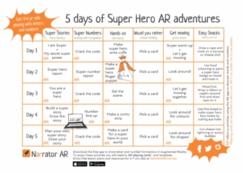 Preview of FREE AR Adventure Super Hero 5 day activity plan l Animate writing in AR K-2